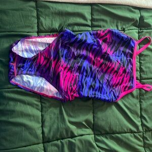 Tiger print one piece swim suit